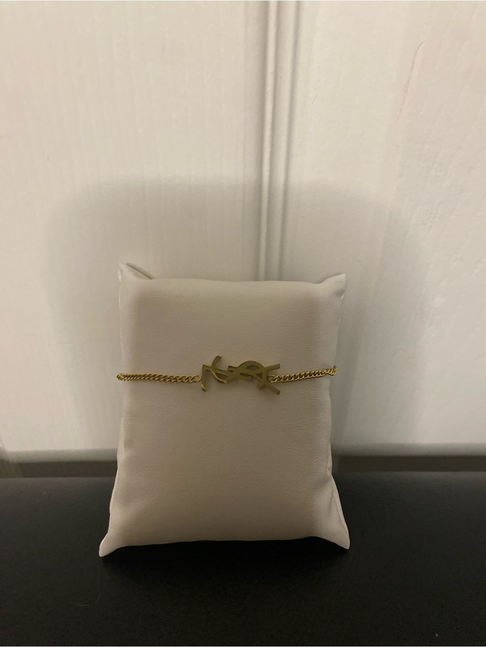 Gold YSL Logo Monogram Chain Bracelet